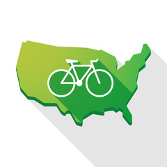 USA map icon with a bicycle