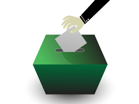 hand holding card insert to vote box