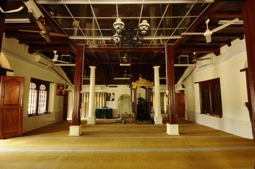 Interior of Kampung Duyong Mosque in Malacca