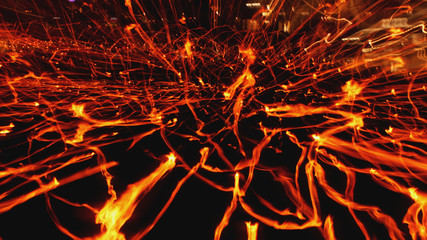 Abstract Night holiday color trails