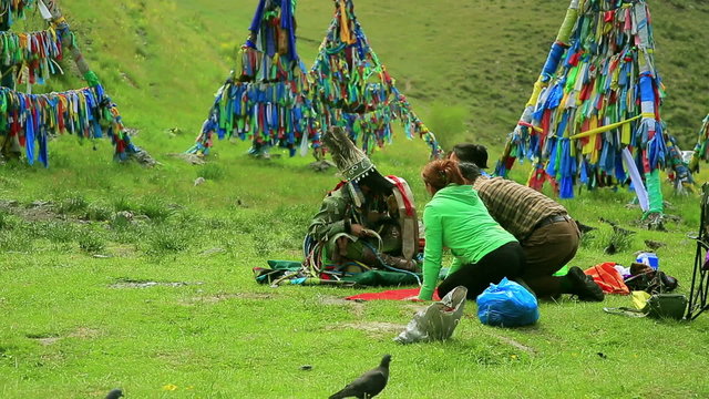Shaman ceremony, Ulaanbaatar, Mongolia, 