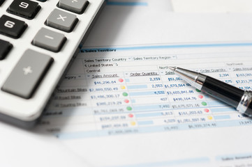 Pen and report paper, business conceptual