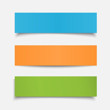 set realistic colorful  paper sheet