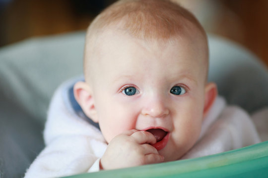 6-month-old baby at the children's table