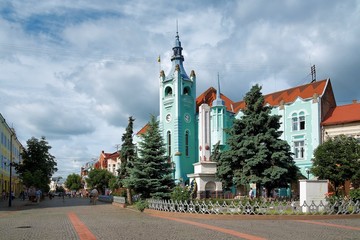 Obraz premium Town Hall of Mukachevo, Western Ukraine