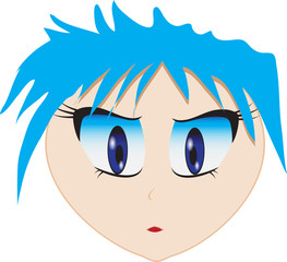 Portrait of girl in anime style