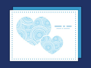 Vector doodle circle water texture heart symbol frame pattern