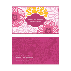 Vector pink field flowers horizontal frame pattern business