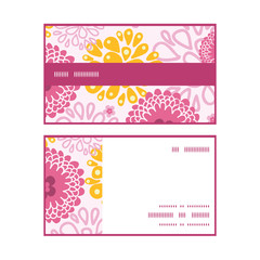 Vector pink field flowers horizontal stripe frame pattern