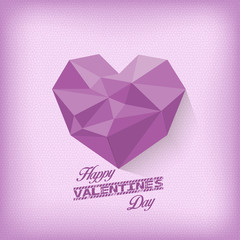 vintage valentines day with geometrical heart purple