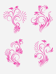 Flourish set decor, art vector illustration