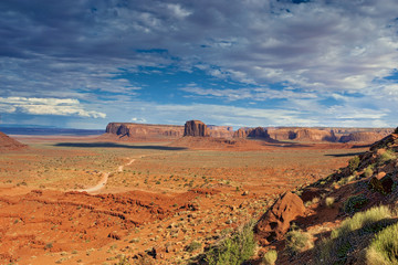 Amazing Monument Valley Scene in Utah, United States. HDR Toning