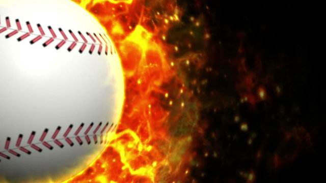 Fiery Baseball Ball Background