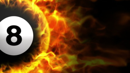 Fiery Number 8 Pool Billiard Ball Background