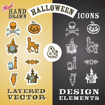 Halloween icons and design elements