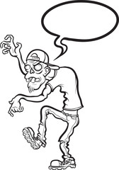 Fototapeta premium whiteboard drawing - angry zombie guy