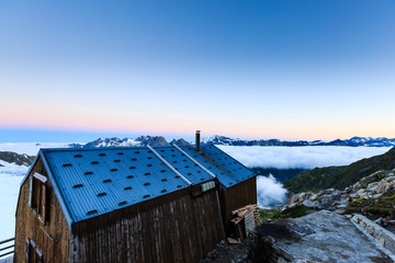 Winterraum, alte Hütte, Refuge Albert 1er