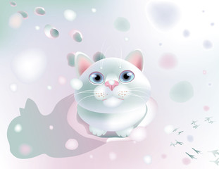 Fluffy on snow