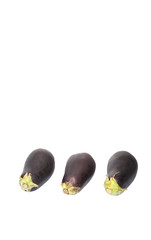 Black skinned eggplant over white background