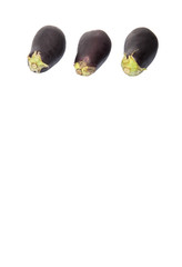 Black skinned eggplant over white background