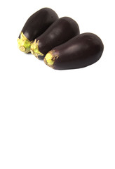 Black skinned eggplant over white background