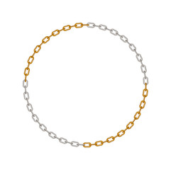 Chain in shape of circle divided in quarters