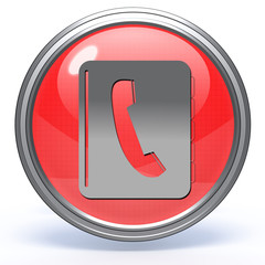 phonebook circular icon on white background