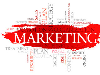 Fototapeta premium Marketing Word cloud vector business concept