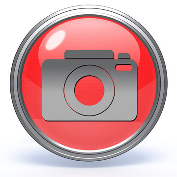 photo circular icon on white background
