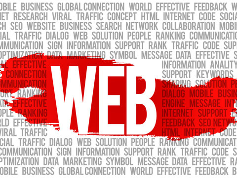 Web development concept background, vector words cloud