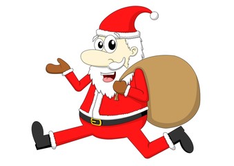 santa claus with gift bag
