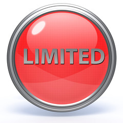 Limited circular icon on white background