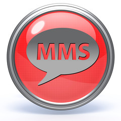 mms circular icon on white background