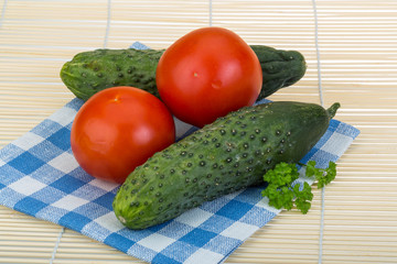 Tomato and cucumber