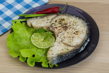 Grilled shark steak
