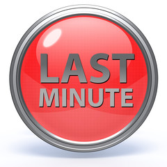 Last minute circular icon on white background