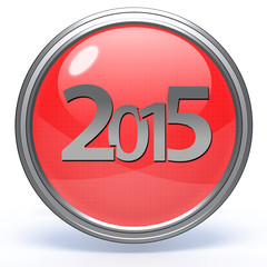 2015  circular icon on white background