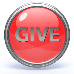 Give circular icon on white background