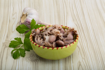 Boiled octopus