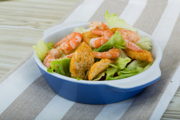 Caesar salad with shrimps
