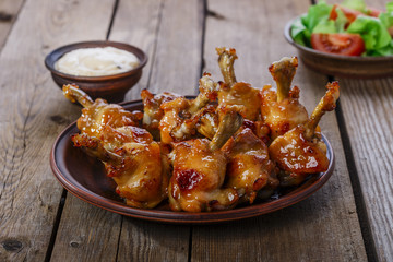 honey glazed chicken wing with sauce