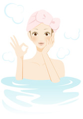 入浴中の女性　マル