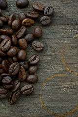 Coffee on grunge wooden background