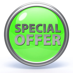 Special offer circular icon on white background