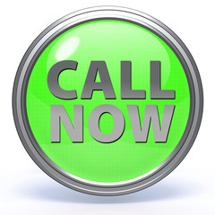 call now circular icon on white background