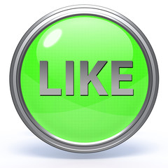 like circular icon on white background
