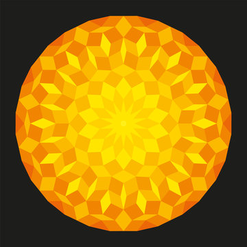 Sun from a Penrose Pattern On Black Background