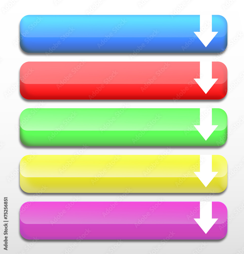 Poster set of colorful web buttons.