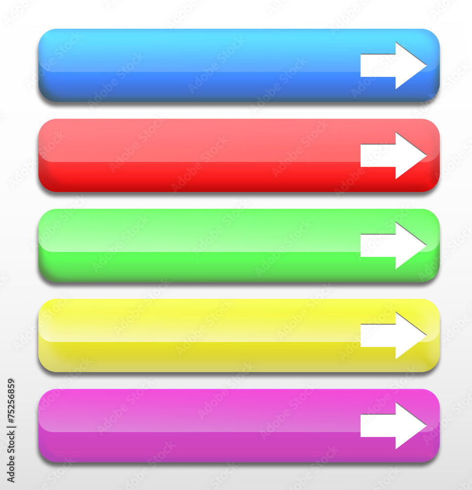 Poster set of colorful web buttons.
