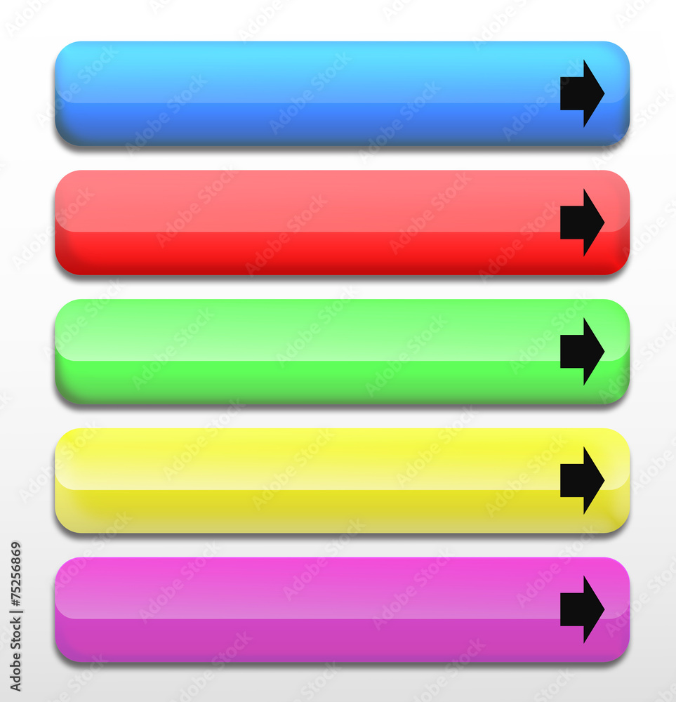 Poster set of colorful web buttons.